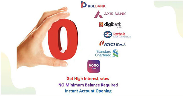 Top Zero Balance Savings Account in India